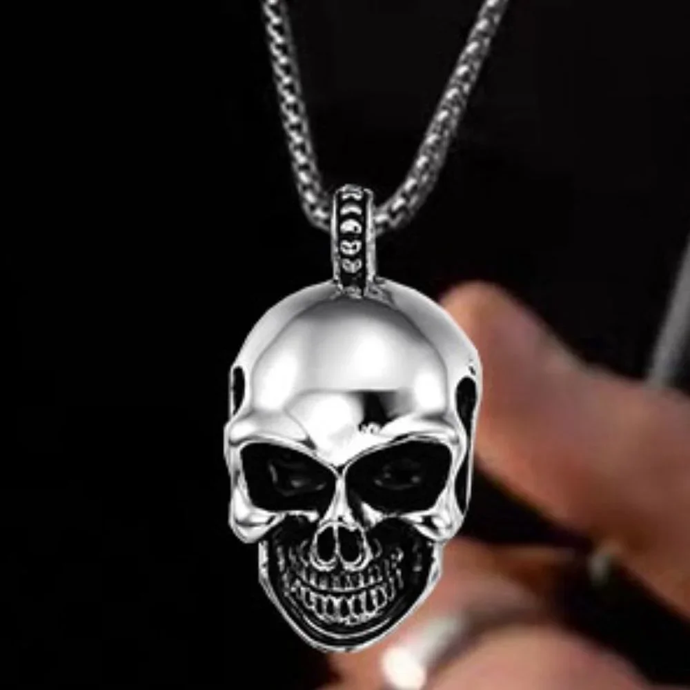 ❤️Fashion trendy skull Pendant necklace, N90201P153